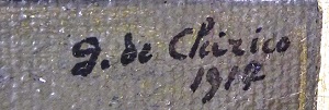 Painting signature by Giorgio de Chirico